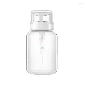 Storage Bottles 1Pc 200ml Empty Plastic Nail Polish Remover Alcohol Liquid Press Pumping Dispenser Bottle Art UV Gel Cleaner 12 6cm BTZ1