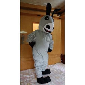 Mascot kostymer skum grå åsna docka tecknad plysch jul fancy klänning halloween maskot dräkt