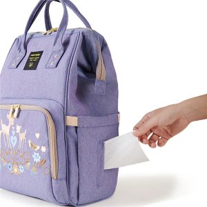 Sunveno Multifunctional Bag Bag Purple Emelcodery Mommy Bag Широкая открывающаяся мамочная рюкзак удобная большая мощность