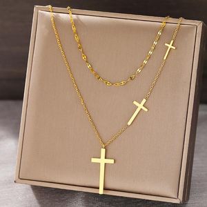 Pendant Cross Necklace Cross Choker Gold Necklace Chain Designer Halsband för Woman Gold Pendant Halsband Kvinnor smycken 510