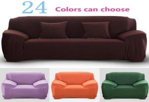 1234 SOTER SOFA Täckning Polyester Solid Color Nonslip Couch Cover Stretch Furniture Protector vardagsrum soffa Hög elastisk SLI3088257