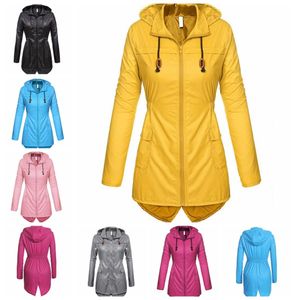 European Autumn Winter Explosions Outdoor Windbreaker Longsleved Hooded Raincoat Yellow Pink Grey Black Support Mixed Batch2705449