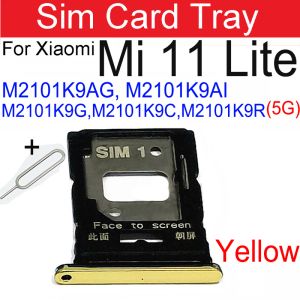 Xiaomi Mi için SIM Kart Tepsisi 11 Lite (Gençlik) 4G 5G SIM Tepsisi Kart Yuvası Hibrid Çift SIM KARTI EKİTACI ADAPTERREPAIR PARÇALARI