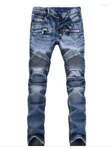 Men's Jeans Men Casual Biker Denim Stretch Solid Regular Male Street Pant Vintage Youth Trousers Large Size