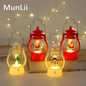 Candle Holders Santa Claus Christmas Ornaments LED Lantern Light Merry Decorations For Home 2024 Xmas Navidad Noel Gift Year