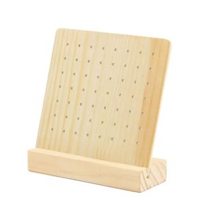 Natural Wooden Jewelry Display Stand 56/132 Holes Earrings Holder Classy Earring Organizer for Home Shop Countertop