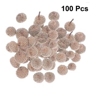 Decorative Flowers 100 Pcs Natural Acorn Shell Christmas Tree Dried Flower Po Props Ornament Set For Crafting Wedding House Autumn
