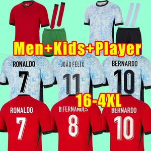 24 25 Portuguesa Joao Felix Maglie da calcio Ruben Neves Bruno Fernandes Shirt calcistico J. Otavio Ronaldo Men Kit Kit Kit set uniforme fan giocatore versione 2024 2025