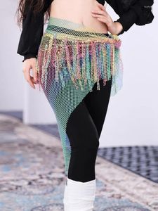 Stage Wear Mesh Belly Dance Costume Sari Adult Jazz Sequins Halloween Hip Scarf 2024 Latin Tassel Samba Arab Woman Oriental Skirt