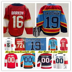 Custom Stanley Cup Hockey Jersey Aleksander Barkov Matthew Tkachuk Sergei Bobrovsky Carter Verhaeghe Sam Bennett Reinhart Brandon Montou Jagr Aaron Ekblad