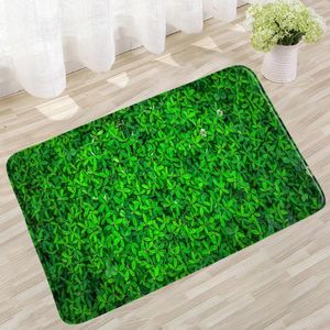 Bath Mats Green Grass Mat Fresh Lawn Plants Marble Cartoon Animal Printed Decor Toilet Rugs Anti-Slip For Bathroom Floor Carpet