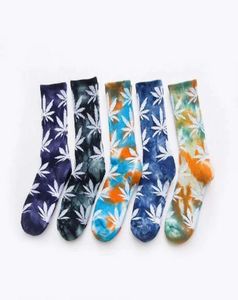 Nya Tiedyed Crew Socks Cartoon Plantlife Socks for Men Women Big Children Cotton Skateboard Hiphop Leaf Sport Socks C64553800103