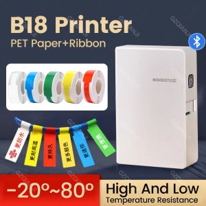 IMPRESSORES NIIMBOT Térmica Transferência Cabo Adesivo de etiqueta Pet Paper para B18 Label Printer Resistente a lágrimas à prova d'água 14x120mm 55 folhas/roll