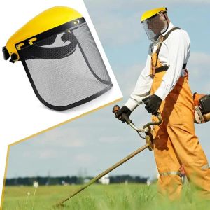 Täcker trädgårdsskydd Face Shield Cutting Gardening Protection Mesh Face Shield Protective Mask Chainsaw Hjälm Säkerhetshjälm