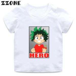 Anime My Hero Academia Print Kids T-shirty Boku No Hero Academia Girls Ubranie Baby Boys T Shirt Summer Children Tops, OOO2449