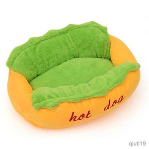 Кошачьи кровати мебель в форме хот -дога в форме домашнего гнезда собачья подушка кошачья кровать матрас теплый сериал Акита собака плюшевый мишка теплый спальный коврик диван