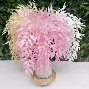 Flores decorativas Plantas artificiais Green Green Willow Leaf Rattan Pink Eichhornia Home Garden decorar