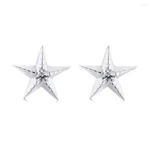 Orecchini per borchie S925 Silver con cinque stelle appuntite intarsiate zircone alla moda ed elegante semplice versatile gioielli