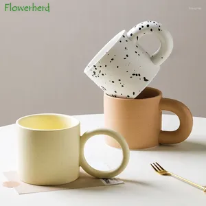 Kubki Creative Coffee Mug Ceramiczny kubek z dużym uchwytem Herbatę Artystyczne sens atrament splash para woda