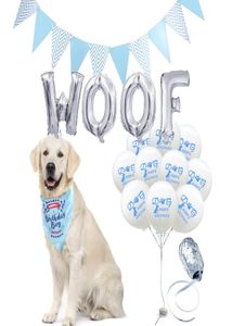 Party Decoration Dog Birthday Balloons Globos Letter Balloon Woof Dog Accessories Pet Products Safari Hat Rose Gold9331622