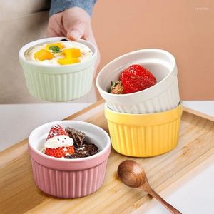 Tigelas tigelas fofas xícaras de sorvete de cerâmica infantil salada de pudding tigela tigela de pudding de alta temperatura para a sobremesa.