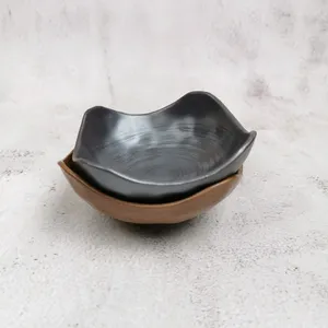 Bowls Japanese Matte Old Retro Style Irregular Dip Bowl Household Pastoral Pot Slight Defects