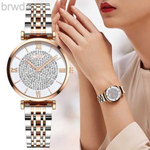 Relógios femininos Mulheres de luxo Relógios simples elegantes ladras assistem zegarek damski aço inoxidável metal feminino wrsiwtwatch relógio feminino saati 240409