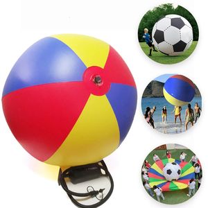 3 ألوان عملاقة قابلة للنفخ الكرة الشاطئية الرياضة في الهواء الطلق لعبة البالونات كبيرة البالونات شاطئية لعب الكرة للطفل الكبار مضخة الهواء 240326