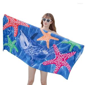 Towel Summer Cool Starfish Printed Women Swimming Microfiber Girls Wrap Bath Beach Cosy Shower 150 70cm Size