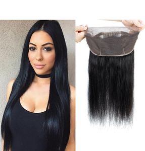 360 Lace Frontal Straight Closure Brazilian Peruvian Malaysian Real Virgin Human Hair One Lace Band Frontal Closure Length 818 In9692527