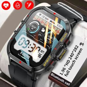 Relógios Lige 2023 Novo relógio inteligente Men 1,96 polegada HD Bluetooth Call Relógios à prova d'água Monitoramento de temperatura Esporte ao ar livre Smartwatch Men
