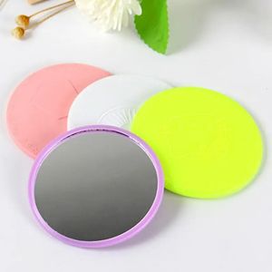 TSHOU701 Creative Cartoon Embossed Round Mini Pocket Makeup Mirror Single Side Compact Cosmetic Tool Travel Portable 240409