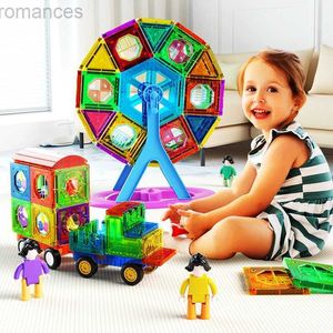 Magnets Magnetic Toys Big Size Magnetic Blocks Magnet Constructor Designer Set Colorful Window Magnet Tiles Educational Toys For Kids Gifts 240409