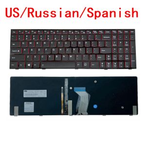 Keyboards New US Russian Spanish Laptop Backlit Keyboard For Lenovo Y500 Y500N Y500NT Y510 Y510P Y590 Y590N Notebook PC Replacement