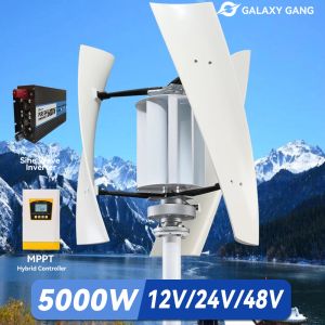 Galaxy Gang 5kW 2KW Vertikal axel Maglev Windmill Turbine High Voltage Generator 12V 24V 48V med hybridladdningsregulator GGX5