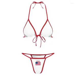 Kadınlar mayo y2k çok renkli Amerikan yaz retro seksi iç çamaşırı bikini bra mini tangalı mayo seti