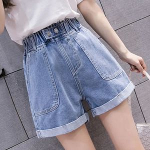 S7xl Summer Fashion Koreańskie szerokie nogi dżinsowe dżinsowe spodenki Kobiety Krótkie spodnie Kobieta z kieszeniami 36974 240409