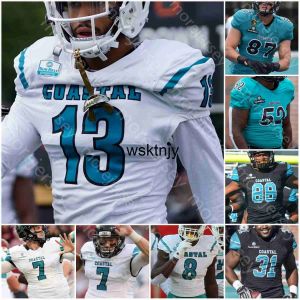 Anpassad Coastal Carolina Chanticleers Football Jersey NCAA College Kameron Brown Shermari Jones Reese White Jackson Henderson Hazel Simpson