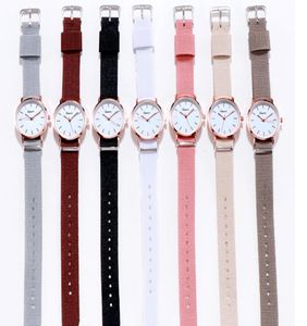 7 Style Nylon Belt Quartz Watch Female Students Simple Fresh Girl Watches Whole Womens Wristwatches1019009