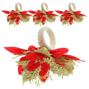 Bordduk Jul servettringar Holder Wedding Plastic Xmas Decoration Serviette Buckle Decorative Creative Spuckles Holders