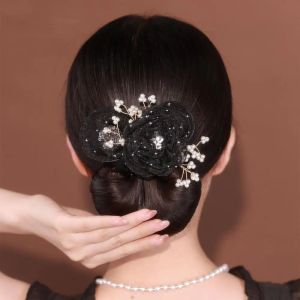 Stoffblume Haarclip exquisit flexible Frisuren-Styling-Werkzeug Twist Frisur Brötchen nicht rutschfeste Haarbrötchen Maker Haarzubehör Accessoires