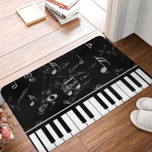 Bath Mats Mat Kitchen Shower Door Black And White Piano Music Floor Musician Toilet Quick Dry Non Slip Bathroom Accessories