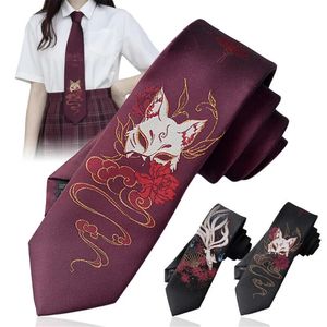 13pcs Anime Fox Tie Neck Cosplay JK Abbigliamento Uniforme Lolita Harajuku Kawaii Necktie Black College COSTUME PROVUTS ACCESTORIO240409