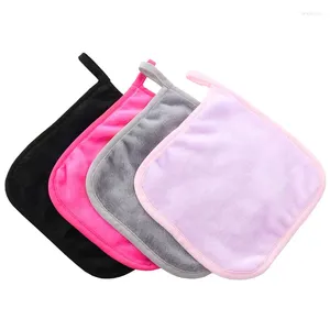 Towel Black Soft Microfiber Makeup Remover Coth Reusable Face Cleansing Cloth Beauty Tools For Eye Lips 7.8x7.8 In 6 Pack