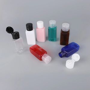 30ml/1オンスの正方形の透明なペットローションボトルフリップキャッププラスチックシャンプーボトル空の化粧品サンプルコンテナ旅行瓶