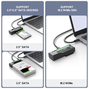 MAIWO M2 SSD -kapsling NVME NGFF 10 Gbps PCIe M.2 SSD -fall 2,5/3,5 tum extern lagringshavis för PC -bärbar dator med kontorsklon