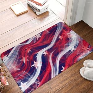 Badmattor Abstract USA Flag Matt Stars tryck Sammoett Soft Toalett Pad Kitchen Shower Shower Room Anti-Slip Floor Design Badrumsmatta