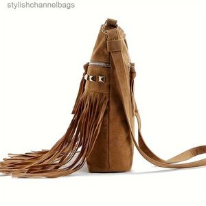 Andra väskor korsar kropp vintage frans crossbody väska retro bohemisk axelväska kvinnor hippie handväska handväska