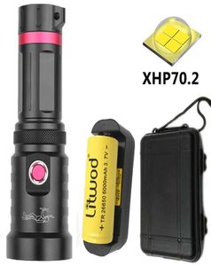 XHP702ダイビンググレード水中100m LEDトーチ防水電力26650または18650バッテリー電球ランタンlitwod1570437