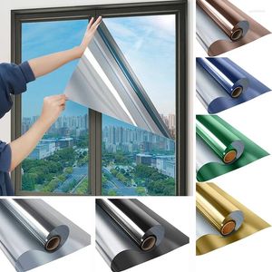 Window Stickers Self Adhesive Privacy Film One Way Mirror Sun Blocking Glass Sticker Heat Control UV Protection Home Office